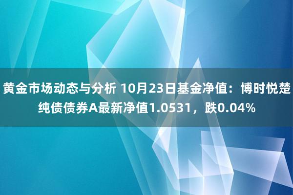 黄金市场动态与分析 10月23日基金净值：博时悦楚纯债债券A最新净值1.0531，跌0.04%