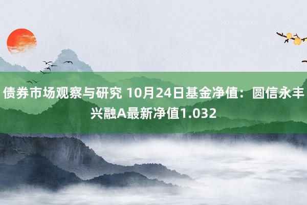 债券市场观察与研究 10月24日基金净值：圆信永丰兴融A最新净值1.032