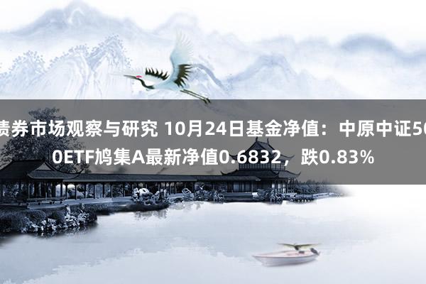 债券市场观察与研究 10月24日基金净值：中原中证500ETF鸠集A最新净值0.6832，跌0.83%