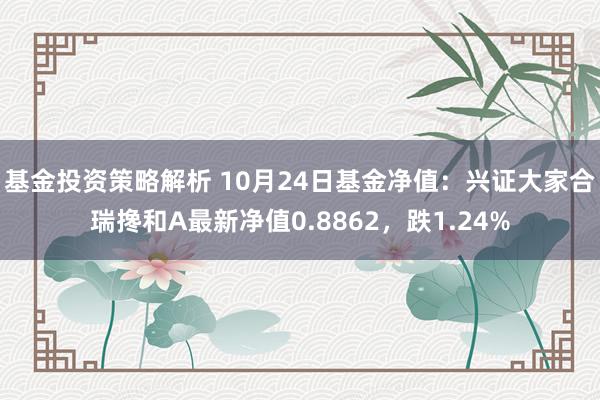 基金投资策略解析 10月24日基金净值：兴证大家合瑞搀和A最新净值0.8862，跌1.24%