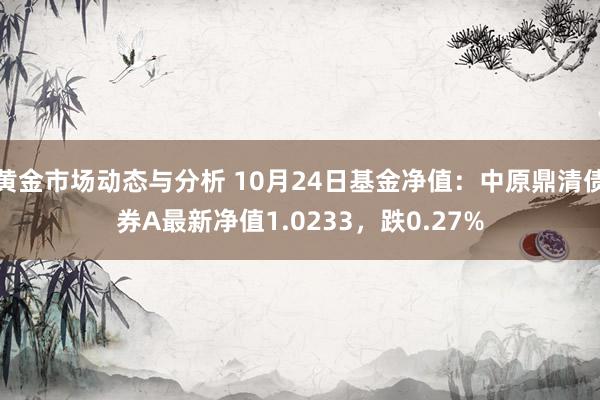 黄金市场动态与分析 10月24日基金净值：中原鼎清债券A最新净值1.0233，跌0.27%