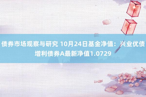 债券市场观察与研究 10月24日基金净值：兴业优债增利债券A最新净值1.0729