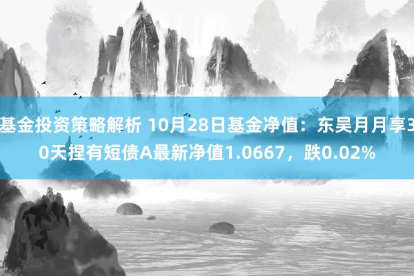 基金投资策略解析 10月28日基金净值：东吴月月享30天捏有短债A最新净值1.0667，跌0.02%