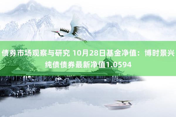 债券市场观察与研究 10月28日基金净值：博时景兴纯债债券最新净值1.0594