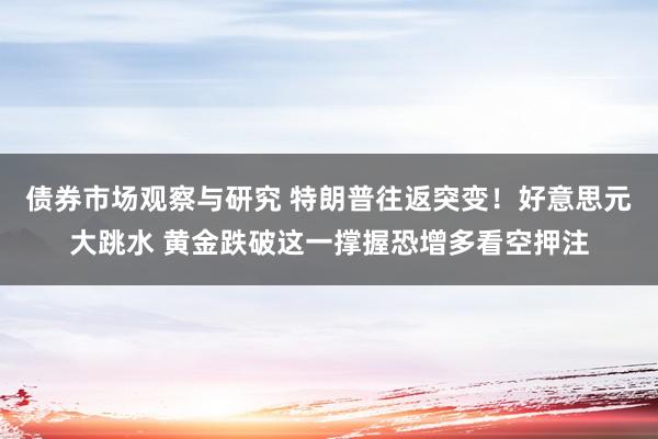 债券市场观察与研究 特朗普往返突变！好意思元大跳水 黄金跌破这一撑握恐增多看空押注