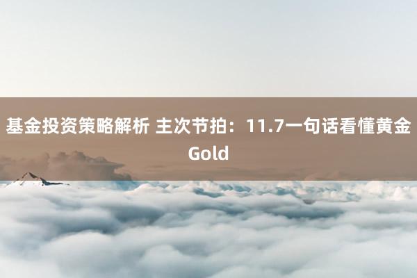 基金投资策略解析 主次节拍：11.7一句话看懂黄金Gold