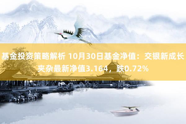 基金投资策略解析 10月30日基金净值：交银新成长夹杂最新净值3.164，跌0.72%