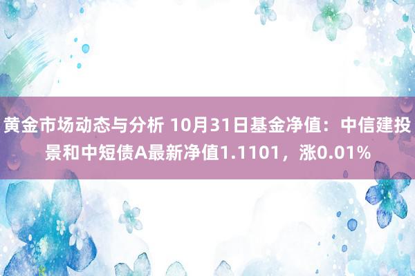 黄金市场动态与分析 10月31日基金净值：中信建投景和中短债A最新净值1.1101，涨0.01%