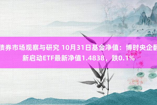 债券市场观察与研究 10月31日基金净值：博时央企翻新启动ETF最新净值1.4838，跌0.1%