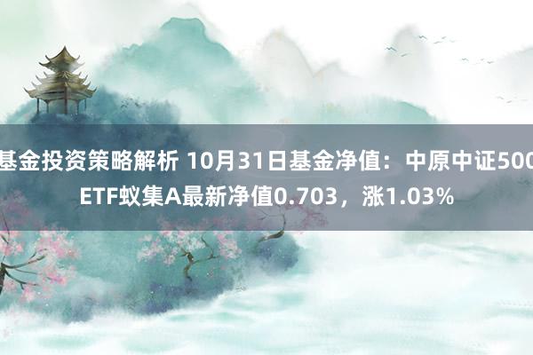 基金投资策略解析 10月31日基金净值：中原中证500ETF蚁集A最新净值0.703，涨1.03%