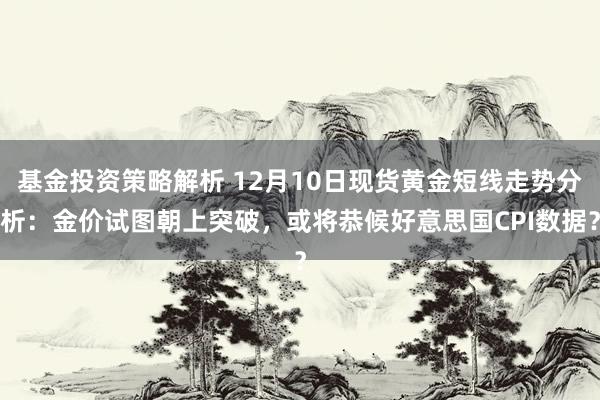 基金投资策略解析 12月10日现货黄金短线走势分析：金价试图朝上突破，或将恭候好意思国CPI数据？