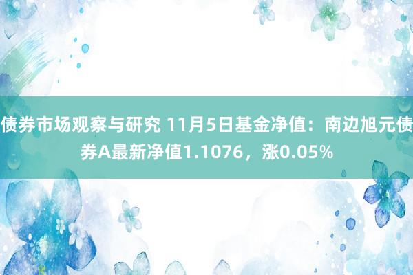 债券市场观察与研究 11月5日基金净值：南边旭元债券A最新净值1.1076，涨0.05%