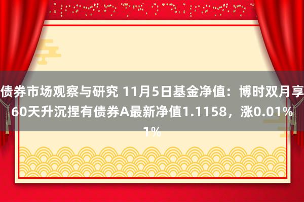 债券市场观察与研究 11月5日基金净值：博时双月享60天升沉捏有债券A最新净值1.1158，涨0.01%