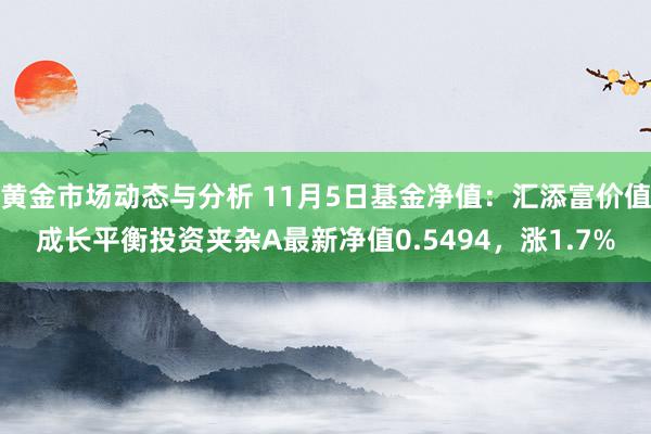 黄金市场动态与分析 11月5日基金净值：汇添富价值成长平衡投资夹杂A最新净值0.5494，涨1.7%