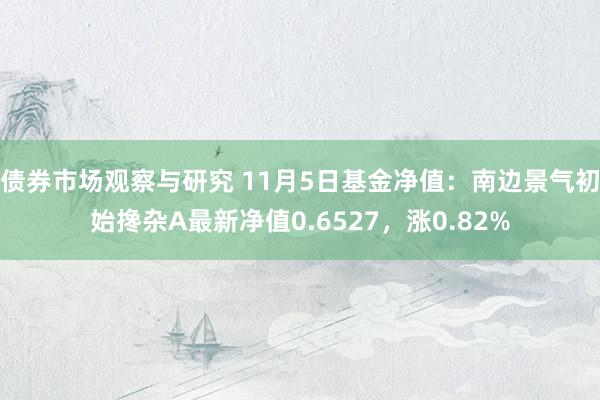 债券市场观察与研究 11月5日基金净值：南边景气初始搀杂A最新净值0.6527，涨0.82%