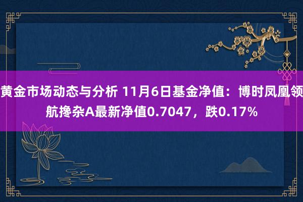 黄金市场动态与分析 11月6日基金净值：博时凤凰领航搀杂A最新净值0.7047，跌0.17%