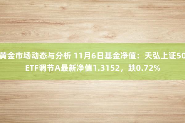 黄金市场动态与分析 11月6日基金净值：天弘上证50ETF调节A最新净值1.3152，跌0.72%