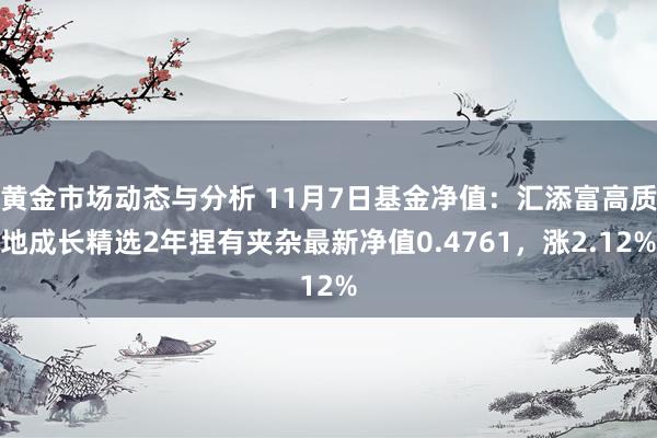 黄金市场动态与分析 11月7日基金净值：汇添富高质地成长精选2年捏有夹杂最新净值0.4761，涨2.12%