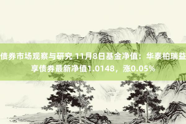 债券市场观察与研究 11月8日基金净值：华泰柏瑞益享债券最新净值1.0148，涨0.05%