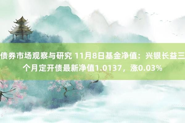 债券市场观察与研究 11月8日基金净值：兴银长益三个月定开债最新净值1.0137，涨0.03%