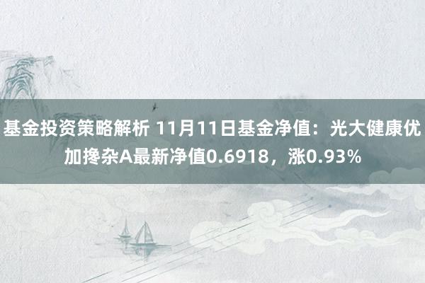 基金投资策略解析 11月11日基金净值：光大健康优加搀杂A最新净值0.6918，涨0.93%