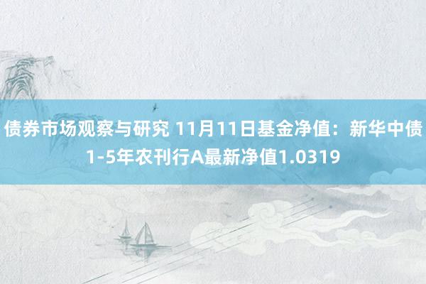 债券市场观察与研究 11月11日基金净值：新华中债1-5年农刊行A最新净值1.0319