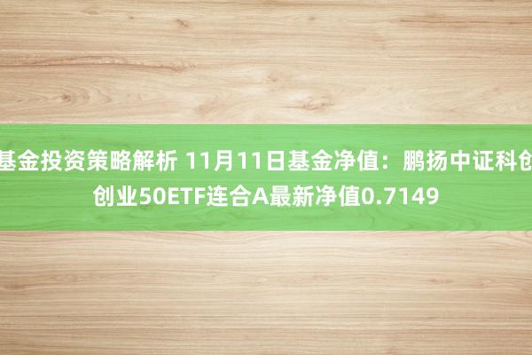 基金投资策略解析 11月11日基金净值：鹏扬中证科创创业50ETF连合A最新净值0.7149