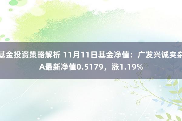 基金投资策略解析 11月11日基金净值：广发兴诚夹杂A最新净值0.5179，涨1.19%