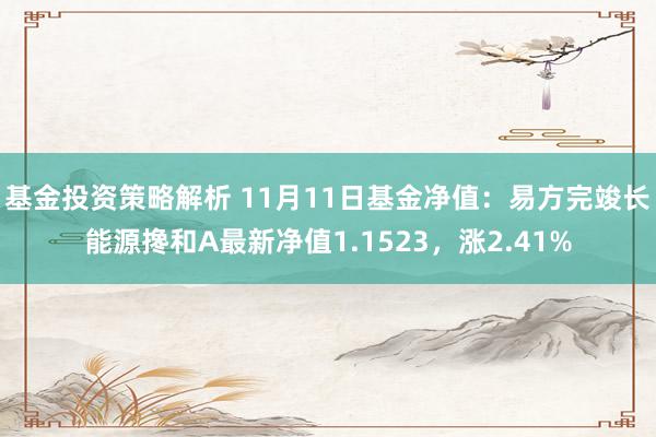 基金投资策略解析 11月11日基金净值：易方完竣长能源搀和A最新净值1.1523，涨2.41%