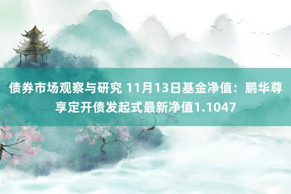 债券市场观察与研究 11月13日基金净值：鹏华尊享定开债发起式最新净值1.1047