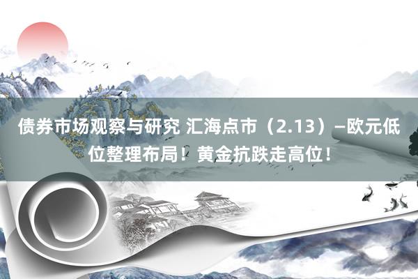 债券市场观察与研究 汇海点市（2.13）—欧元低位整理布局！黄金抗跌走高位！