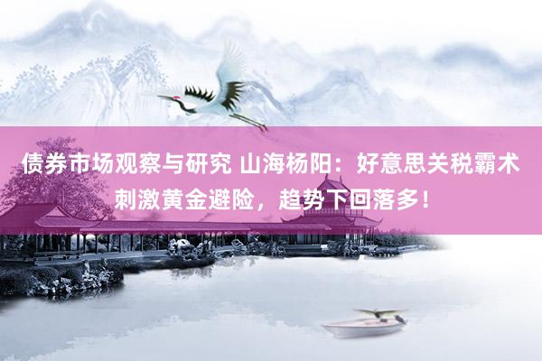 债券市场观察与研究 山海杨阳：好意思关税霸术刺激黄金避险，趋势下回落多！