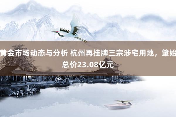 黄金市场动态与分析 杭州再挂牌三宗涉宅用地，肇始总价23.08亿元