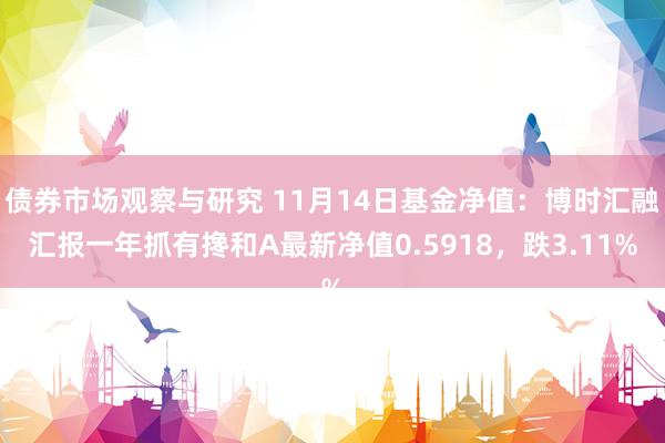 债券市场观察与研究 11月14日基金净值：博时汇融汇报一年抓有搀和A最新净值0.5918，跌3.11%