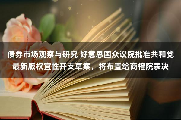 债券市场观察与研究 好意思国众议院批准共和党最新版权宜性开支草案，将布置给商榷院表决