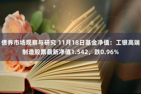 债券市场观察与研究 11月18日基金净值：工银高端制造股票最新净值1.542，跌0.96%