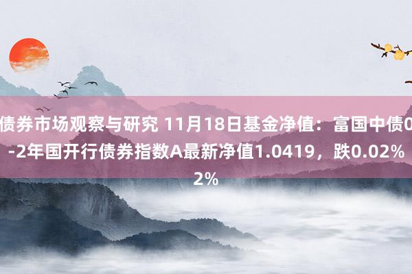 债券市场观察与研究 11月18日基金净值：富国中债0-2年国开行债券指数A最新净值1.0419，跌0.02%