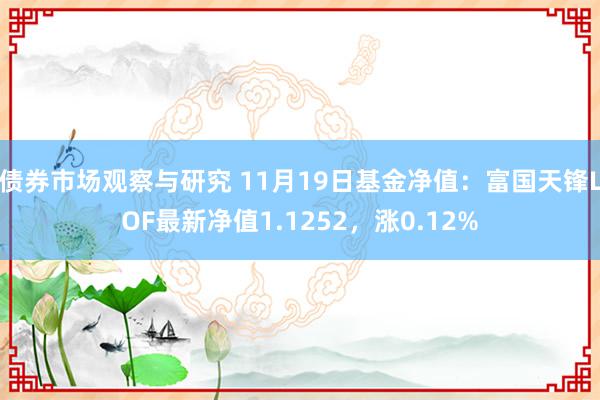 债券市场观察与研究 11月19日基金净值：富国天锋LOF最新净值1.1252，涨0.12%