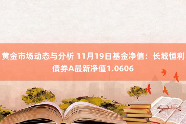 黄金市场动态与分析 11月19日基金净值：长城恒利债券A最新净值1.0606