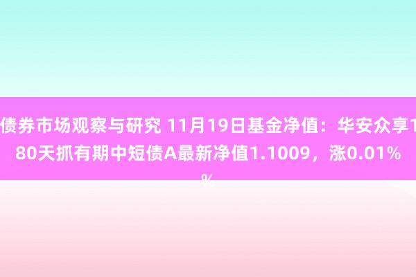 债券市场观察与研究 11月19日基金净值：华安众享180天抓有期中短债A最新净值1.1009，涨0.01%