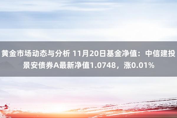 黄金市场动态与分析 11月20日基金净值：中信建投景安债券A最新净值1.0748，涨0.01%