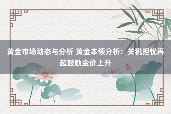 黄金市场动态与分析 黄金本领分析：关税担忧再起鼓励金价上升