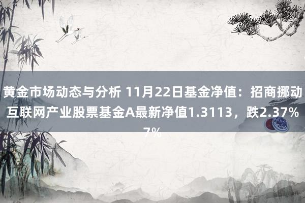 黄金市场动态与分析 11月22日基金净值：招商挪动互联网产业股票基金A最新净值1.3113，跌2.37%