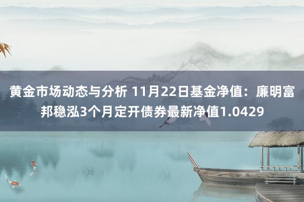 黄金市场动态与分析 11月22日基金净值：廉明富邦稳泓3个月定开债券最新净值1.0429