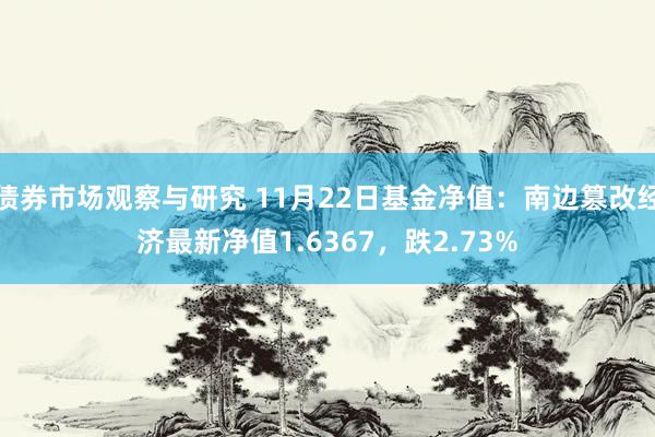 债券市场观察与研究 11月22日基金净值：南边篡改经济最新净值1.6367，跌2.73%